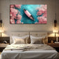 Serene Pink Blossom Trees Boat Wall Art Canvas Office Home Room Framed 120x60cm
