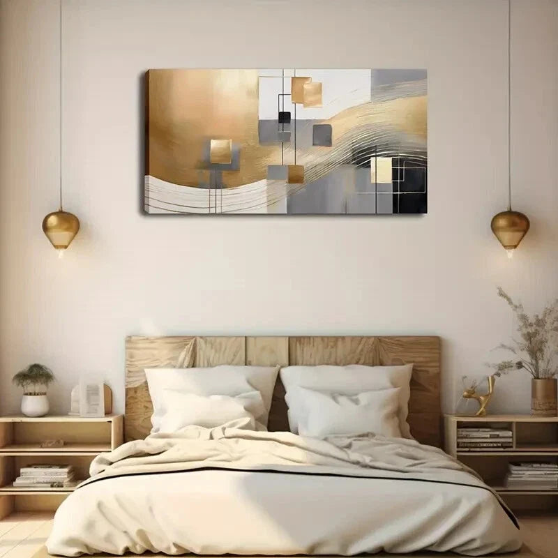 Geometric Shapes Modern Decor Wall Art Canvas Office Home Room Framed 120x60cm