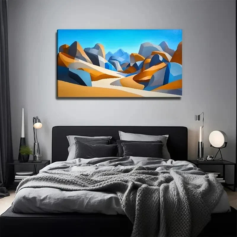 Vibrant Abstract Design Wall Art Canvas Office Home Room Framed 80x45cm