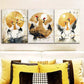3pcs Golden Cranes Modern Contemporary Style  Wall Art Set Canvas Framed 40x60cm - High Quality Print 100% Australian Made Wall Canvas Ready to Hang