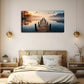Serene Misty Bridge Landscape Wall Art Canvas Office Home Room Framed 120x60cm