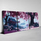 3pcs Serene Cherry Blossom & Buildings Wall Art Set Canvas Framed  40x60cm - High Quality Print 100% Australian Made Wall Canvas Ready to Hang