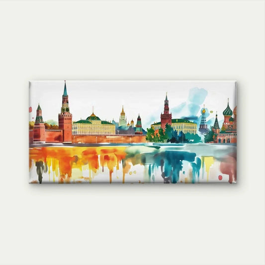 City Skyline Architecture Wall Art Canvas Office Home Room Framed 80x45cm