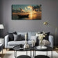 Moonlit Boat And Ocean Scene Wall Art Canvas Office Home Room Framed 120x60cm