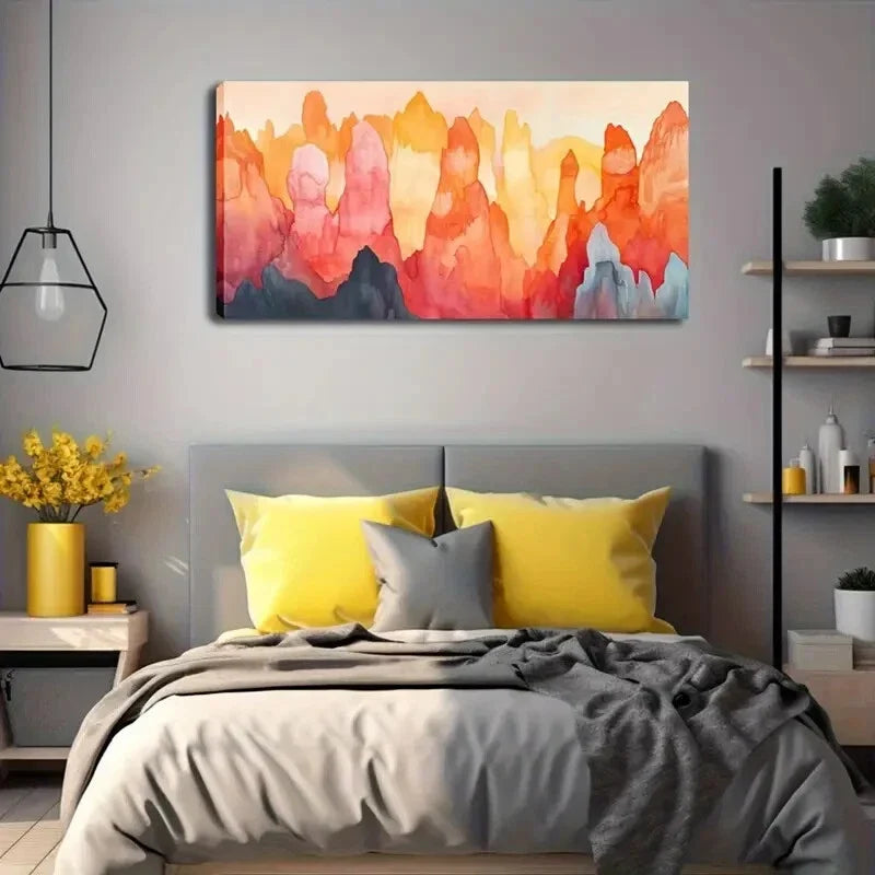 Colorful Mountain Abstract Wall Art Canvas Office Home Room Framed 120x60cm