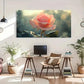 Pink Rose Delicate Floral Wall Art Canvas Office Home Room Framed 80x45cm
