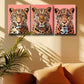 3pcs Vibrant Leopard Illustrations Metal Print Ready to Hang Art