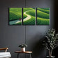 3pcs Triptych Green Landscape Rolled Nature Wall Art Set Canvas Framed 40x60cm - High Quality Print 100% Australian Made Wall Canvas Ready to Hang