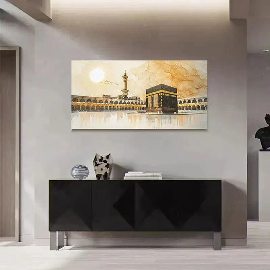 Mecca Saudi Arabia Colored Wall Art Canvas Office Home Room Framed 120x60cm
