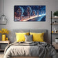 A Group Of Astronauts Abstract Wall Art Canvas Office Home Room Framed 120x60cm