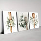 3pcs Beautiful Charming White Floral Kitchenware Wall Art Set Canvas Framed 40x60cm - High Quality Print 100% Australian Made Wall Canvas Ready to Hang