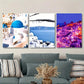 3pcs Cartoon anime art, minimalism Metal Print Ready to Hang Art