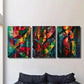 3pcs Abstract geometric color art, color mosaic Metal Print Ready to Hang Art