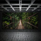 3pcs Old Wooden Bridge Forest Metal Print Ready to Hang Art