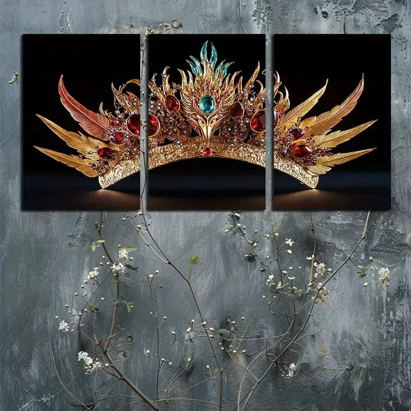 3pcs Decorative Crown Canvas Framed 40x60cm - High Quality Print 100% Australian Made Wall Canvas Ready to Hang