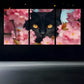 3pcs Black Cat with Amber Eyes Triptych Canvas Framed 40x60cm - High Quality Print 100% Australian Made Wall Canvas Ready to Hang