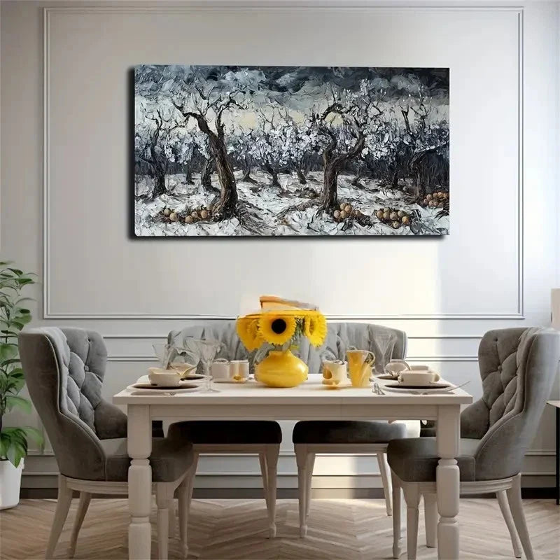 Winter Tree Landscape Modern Wall Art Canvas Office Home Room Framed 120x60cm