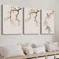 3pcs Japanese Botanical and Floral Wall Art Set Canvas Framed 40x60cm - High Quality Print 100% Australian Made Wall Canvas Ready to Hang