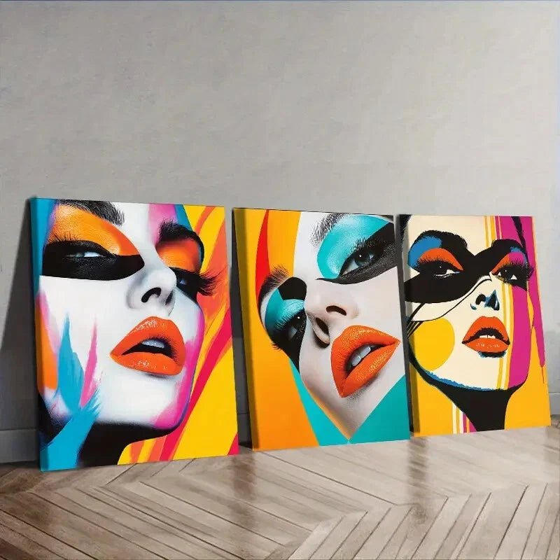 3pcs  Women's poster Wall Art Set Canvas Framed 40x60cm - High Quality Print 100% Australian Made Wall Canvas Ready to Hang