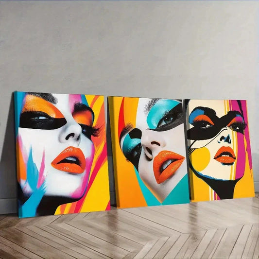 3pcs  Women's poster Wall Art Set Canvas Framed 40x60cm - High Quality Print 100% Australian Made Wall Canvas Ready to Hang