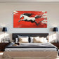 Horse Galloping Dynamic White Wall Art Canvas Office Home Room Framed 120x60cm