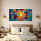 Vibrant Sunflower & Turquoise Wall Art Canvas Office Home Room Framed 120x60cm