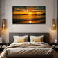 Golden Hour Reflection Beach Wall Art Canvas Office Home Room Framed 120x60cm