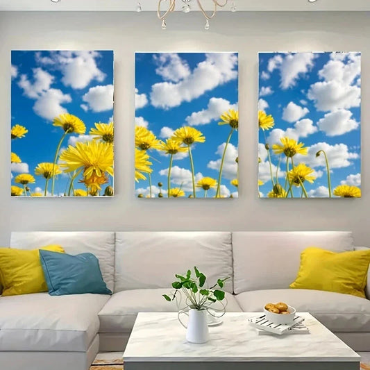 3pcs Majestic White Wolf And a Blacksimple Metal Print Ready to Hang Art