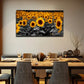 Vibrant Yellow & Dark Wall Art Canvas Office Home Room Framed 120x60cm