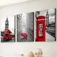 3pcs Featuring London and Paris Street Scenes Wall Art Set Canvas Framed 40x60cm - High Quality Print 100% Australian Made Wall Canvas Ready to Hang