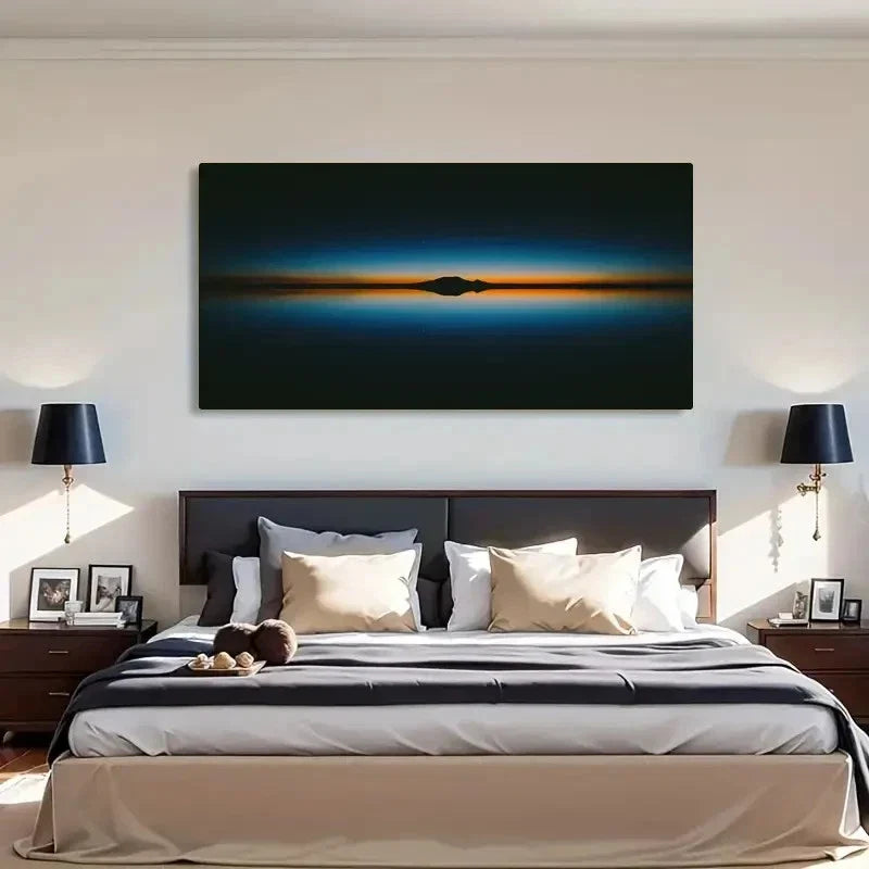 Modern Minimalist Evening Sky Wall Art Canvas Office Home Room Framed 80x45cm