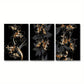 3pcs  Black and Golden Classic   Metal Print Ready to Hang Art