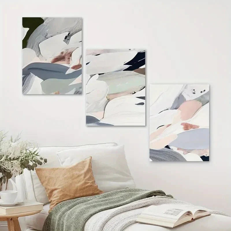3pcs Creative Abstract Paintings Design Metal Print Ready to Hang Art