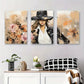 3pcs Modern Woman with Black Hat and Roses Metal Print Ready to Hang Art