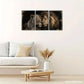 3pcs Modern Love Lion Couple Print Romantic Mural Metal Print Ready to Hang Art