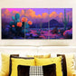 3pcs  Vibrant Orange & Blue Sky Prints  Metal Print Ready to Hang Art
