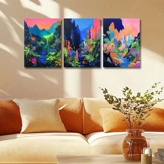 3pcs Polybiota Design Metal Print Ready to Hang Art