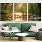 3pcs Mother Duck with Ducklings Nature Scene Metal Print Ready to Hang Art
