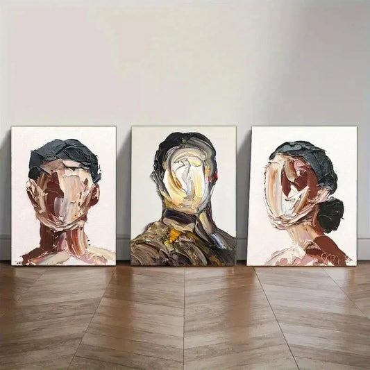 3pcs Feast Abstract Portrait Poster African Metal Print Ready to Hang Art