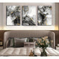 3pcs Black and Golden Abstract Marble Metal Print Ready to Hang Art