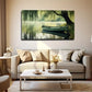 Serene Lake Scene Boat Décor Wall Art Canvas Office Home Room Framed 120x60cm