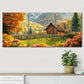 3pcs Autumn Log Cabin Landscape Perfect Wall Art Set Canvas Framed 40x60cm - High Quality Print 100% Australian Made Wall Canvas Ready to Hang