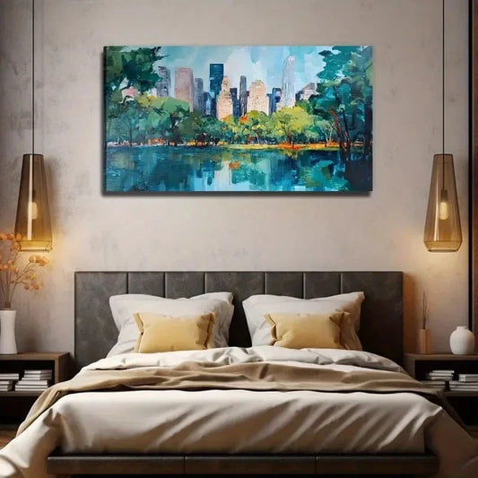 Cityscape Modern Perfect Wall Art Canvas Office Home Room Framed 120x60cm
