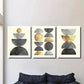 3pcs Golden & Metallic Circles, Geometric Metal Print Ready to Hang Art