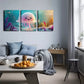 3pcs Charming Cartoon Jellyfish Wall Art Set Canvas Framed 40x60cm - High Quality Print 100% Australian Made Wall Canvas Ready to Hang