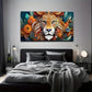 Bohemian Lion Wall Art Canvas Office Home Room Framed 80x45cm