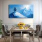 Snowy Peaks Painting In Blue Wall Art Canvas Office Home Room Framed 80x45cm