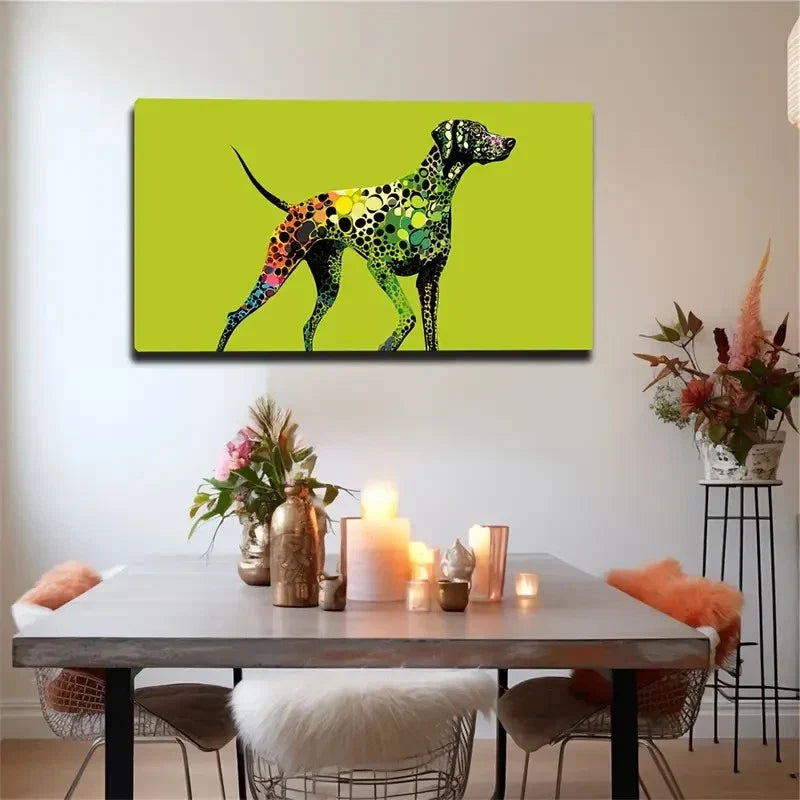 Lime Green Background Decor Wall Art Canvas Office Home Room Framed 80x45cm