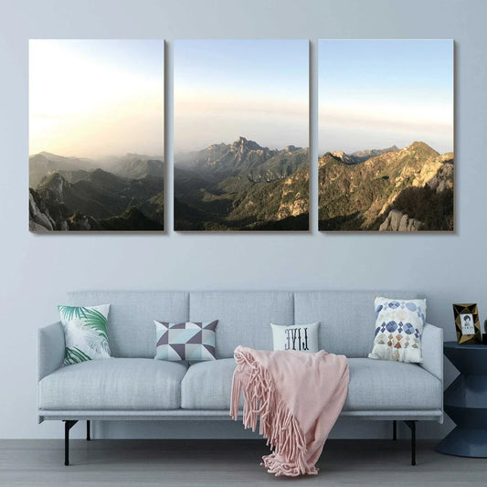 3pcs Natural Scenery Mountain Metal Print Ready to Hang Art