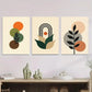 3pcs Modern Abstract Colorful Geometric Metal Print Ready to Hang Art
